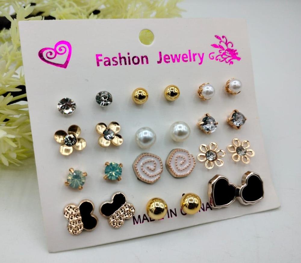 Elegant earring set of 12