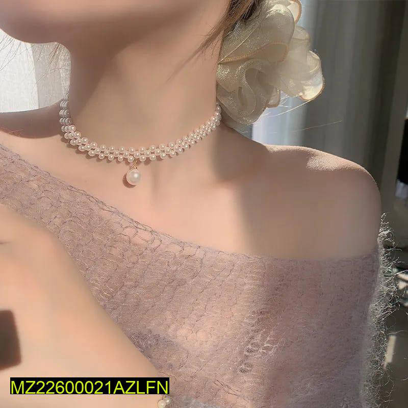 1 pc elegant pearl stone choker