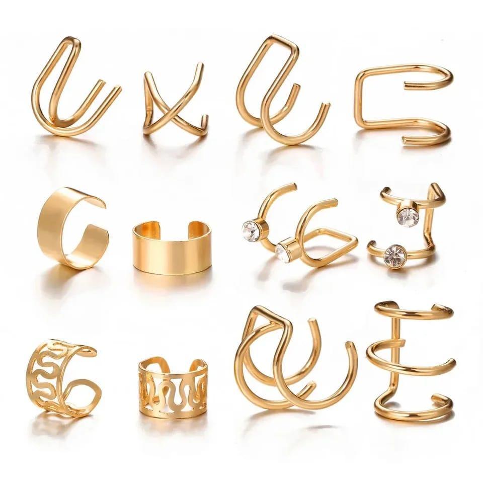 Gold plated earcufs pair of 6