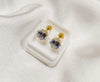 1 carat alloy gold plated zircone stone earstuds