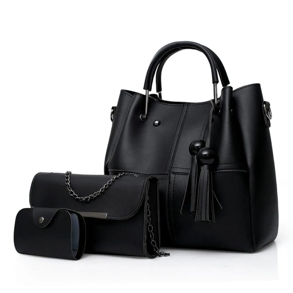 3 PCS WOMEN'S LEATHER SHOULDER BAG