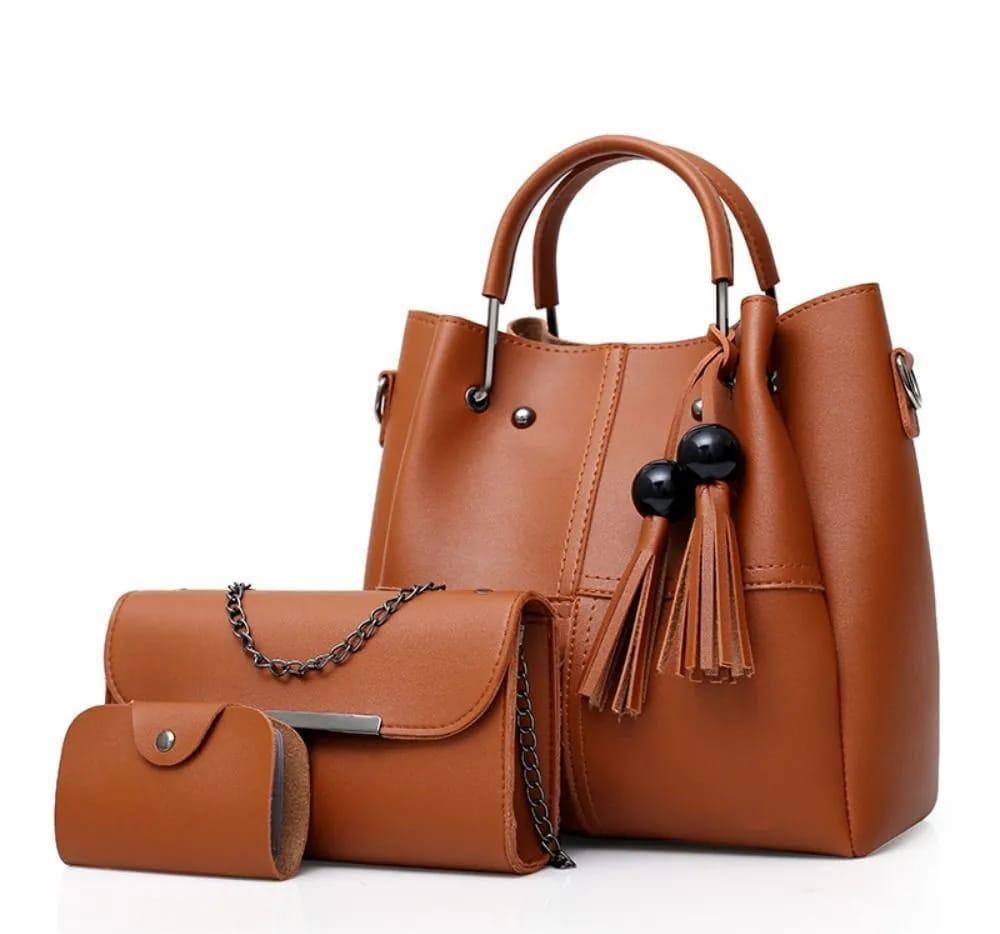 3PCS WOMEN'S LEATHER SHOULDER BAG