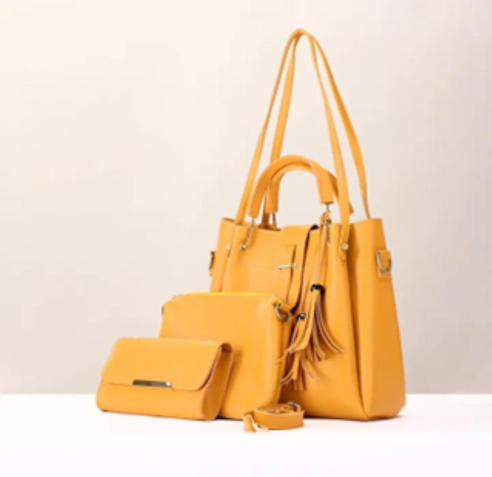 3Pcs women's leather handbag