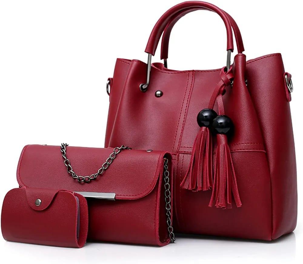 3Pcs women's leather handbag