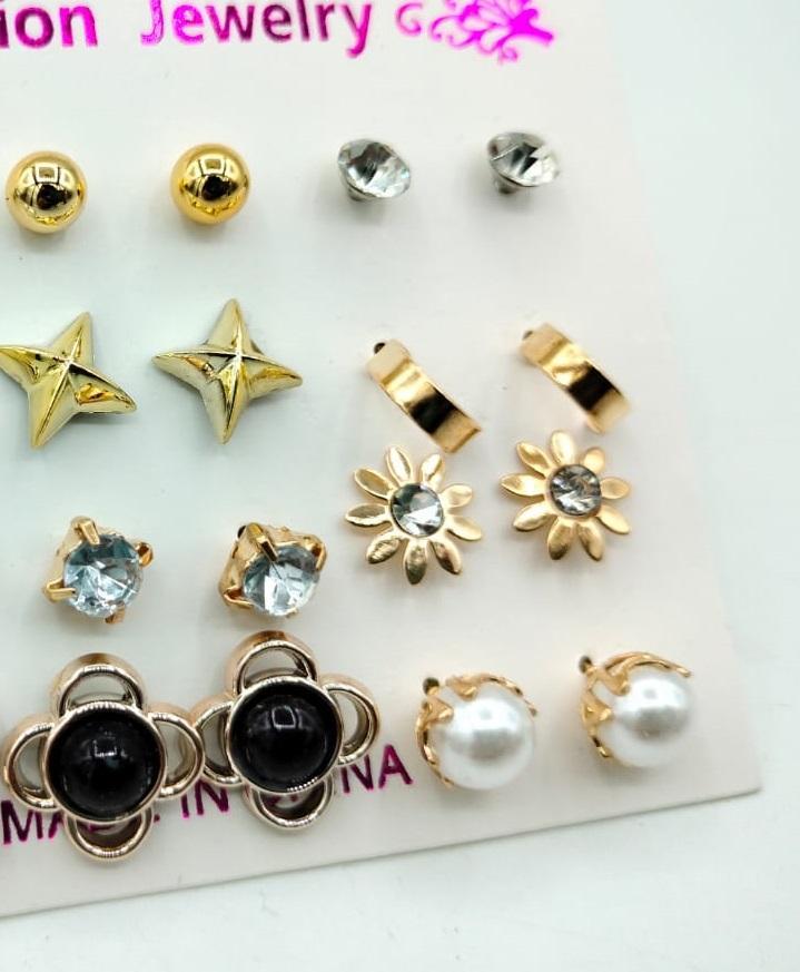 Alloy earing pack of 12