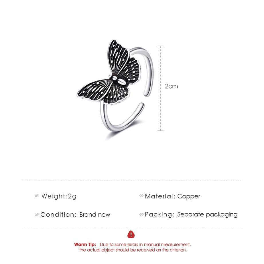 Butterfly adjustable ring for girls