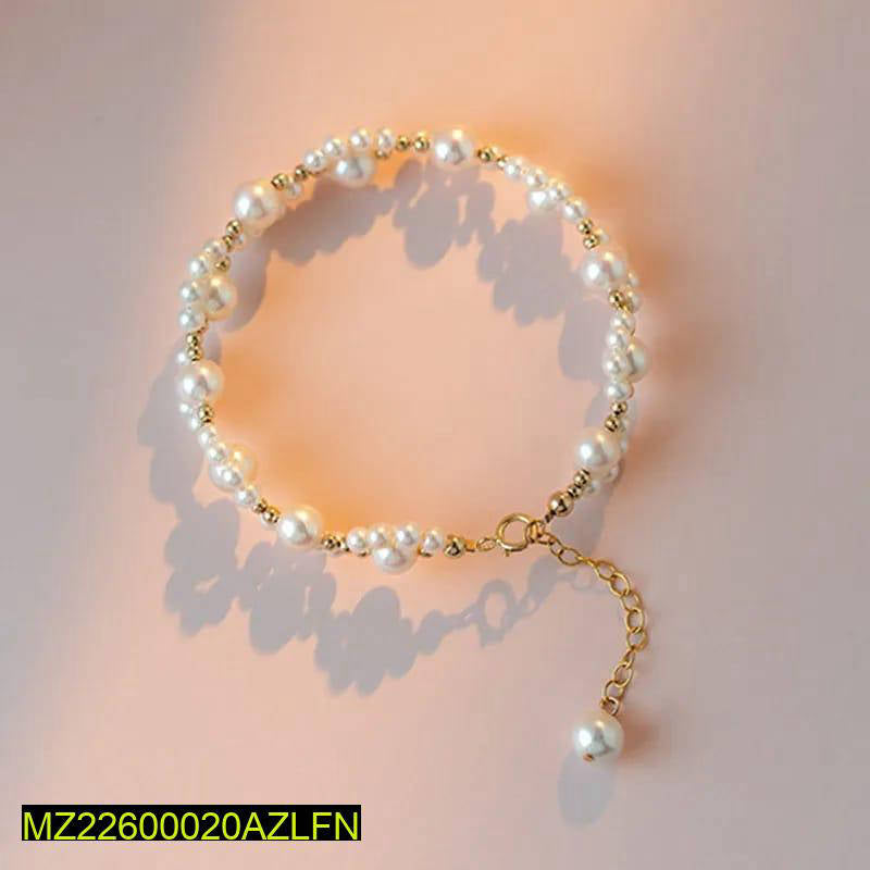 Women jewellery Set of Elegant pearl stones bracelet with pearl stones choker