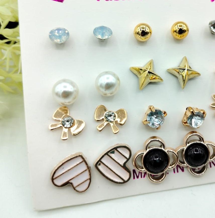 Alloy earing pack of 12