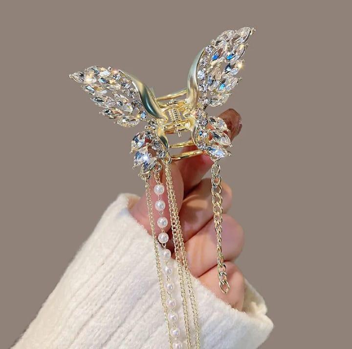 Beautiful Rhinestone butterfly hair claw