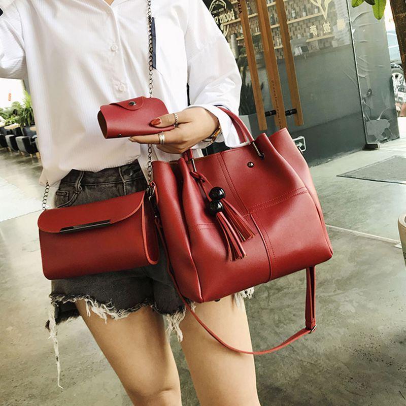 3Pcs women's leather handbag