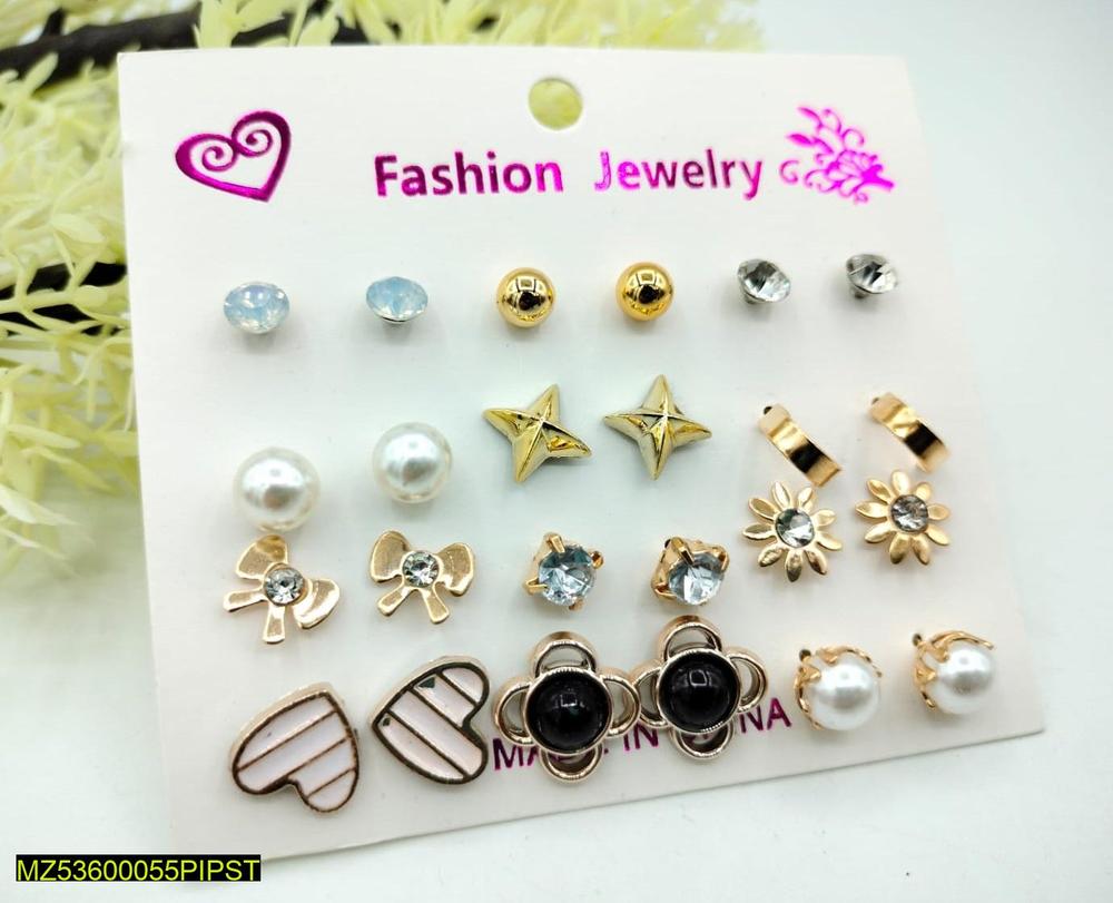 Alloy earing pack of 12