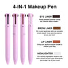 Makeup Pen 4 in 1 Eyebrow Pencil Waterproof Long Lasting Easy Color Eyebrow Lip Highlighter Pen Sweatproof Makeup Cosmetic Tool