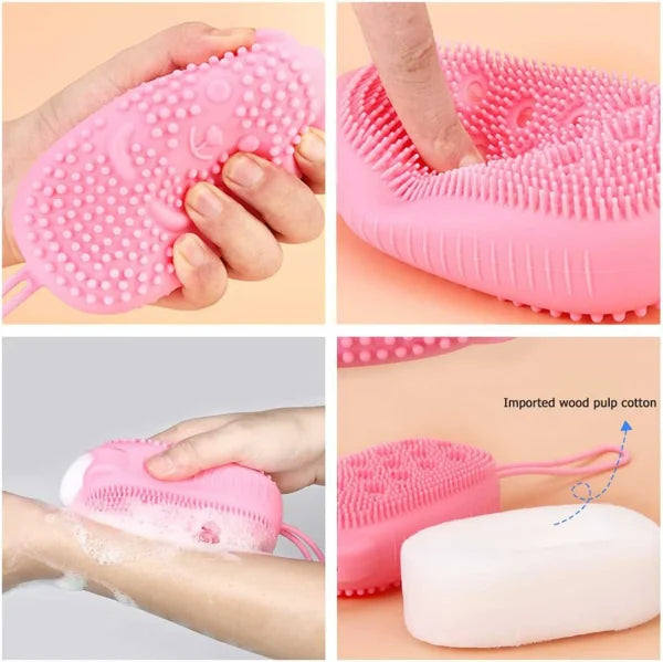 Super Soft Silicon Bubbles Bath Brush | Body Scrubber Bath Sponge Exfoliating Body Brush (random Color)