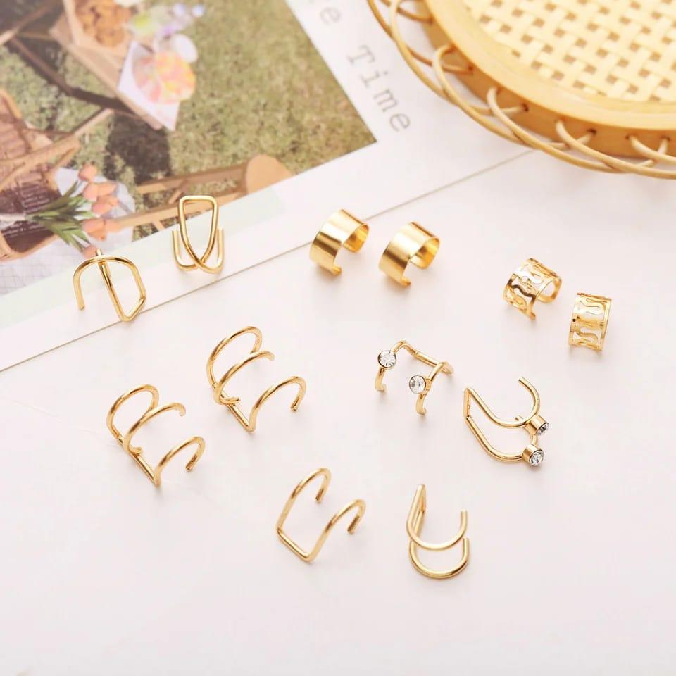 Gold plated earcufs pair of 6