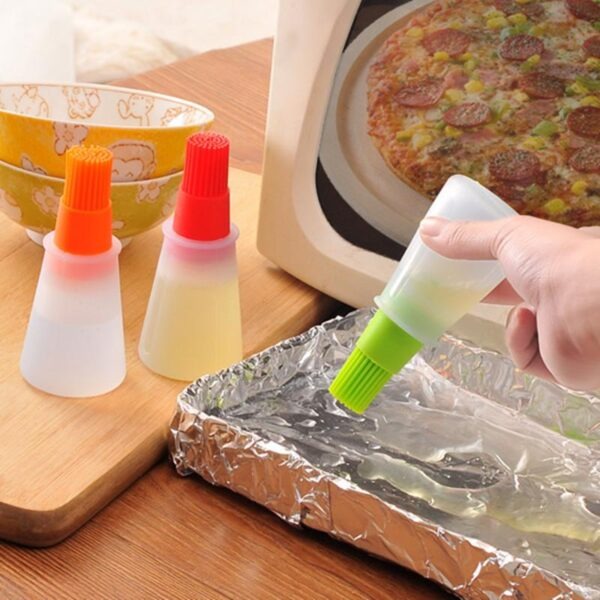 Portable Silicone Oil Bottle With Brush | Grill Oil Brushes For Kitchen Baking Bbq Tool Kitchen Tools For Bbq