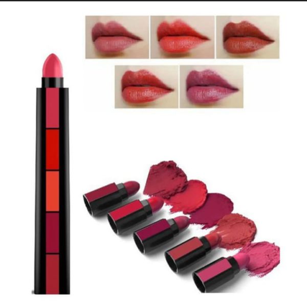 HUDA BEAUTY Matte Lipsticks 5 In 1 Red Brown Nude Pink Maroon Waterproof Long Lasting Creamymatte Lipsticks