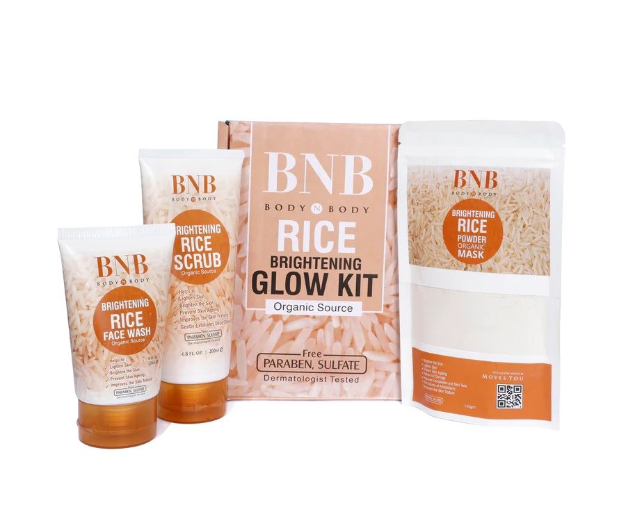 Pack of 3 BNB Rice Extract Bright & Glow Kit Golden