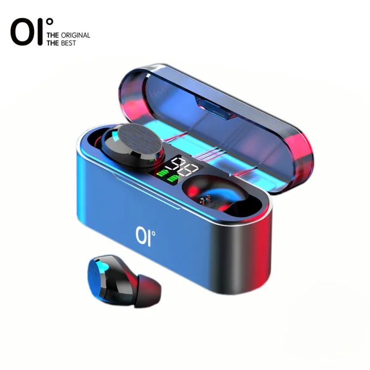 Oi Air Sounds One True Wireless Earphone Bluetooth 5.0 Ultra Large Capacity Lcd Display Fast Charging One-step Pairing Touch Sensor With Volume Control Noise Cancellation Deep Bass—black (without Box)